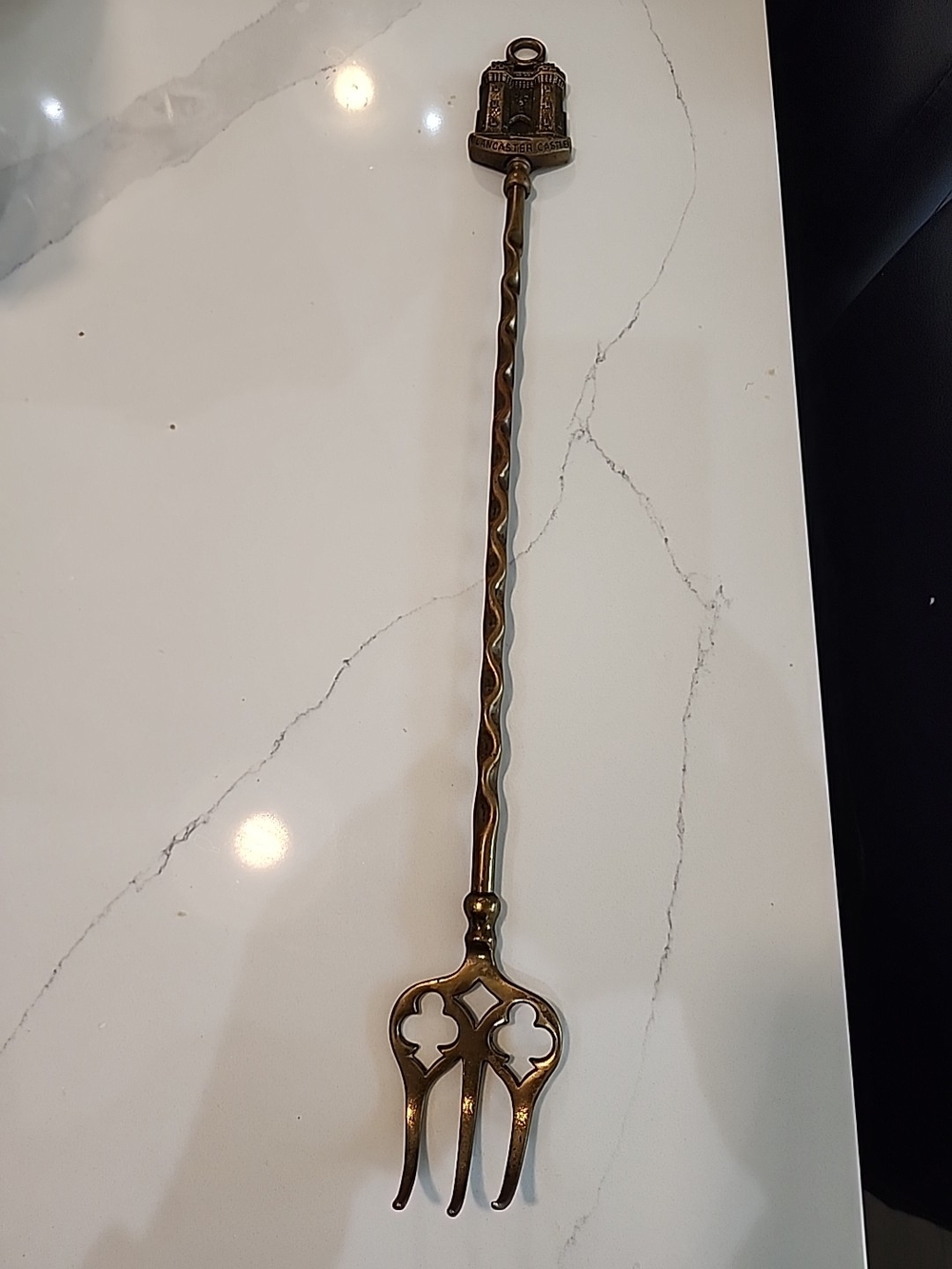 Antique Lancaster Castle Brass Toasting Fork Metalware Fireplace Metal Display